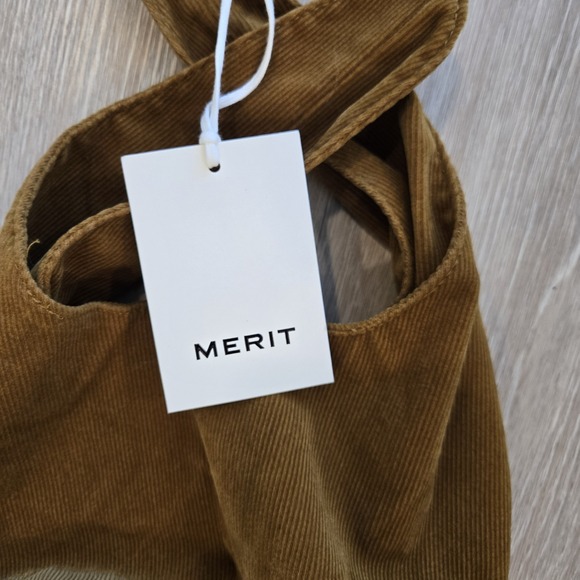 MERIT Signature Corduroy Glam Bag Beauty Clutch Tie Knot Top - Picture 2 of 7